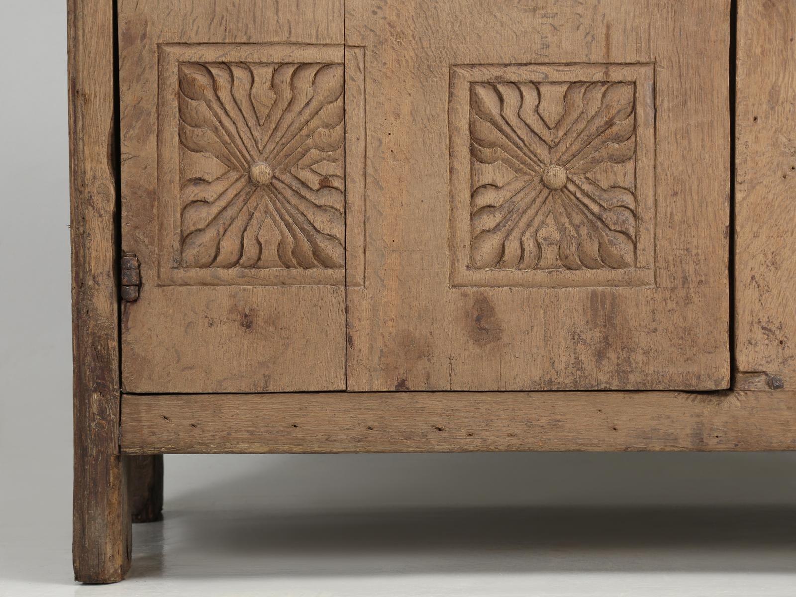 Antique 4-Door Cupboard or Armoire circa 1600's Still Beautiful and Unrestored 6