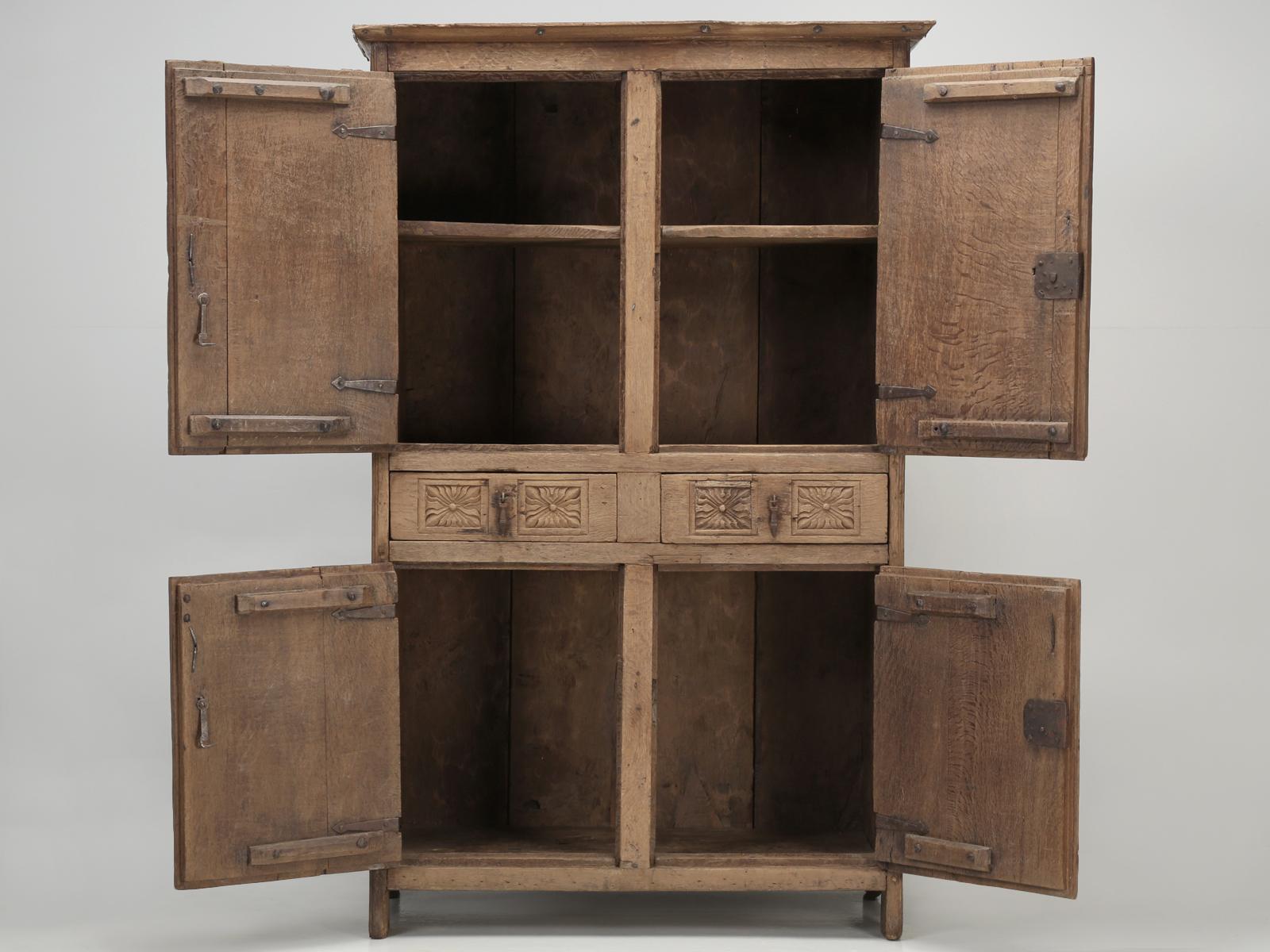 Antique 4-Door Cupboard or Armoire circa 1600's Still Beautiful and Unrestored 8
