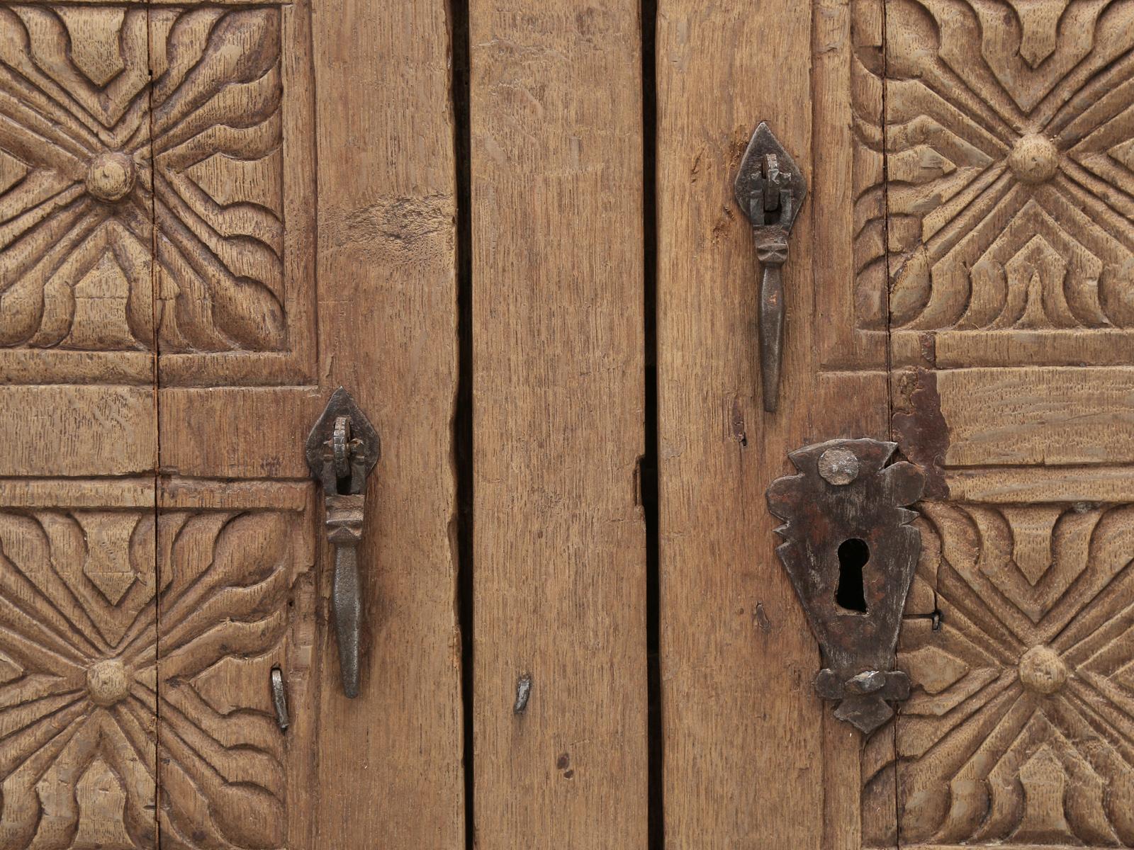 Antique 4-Door Cupboard or Armoire circa 1600's Still Beautiful and Unrestored 1