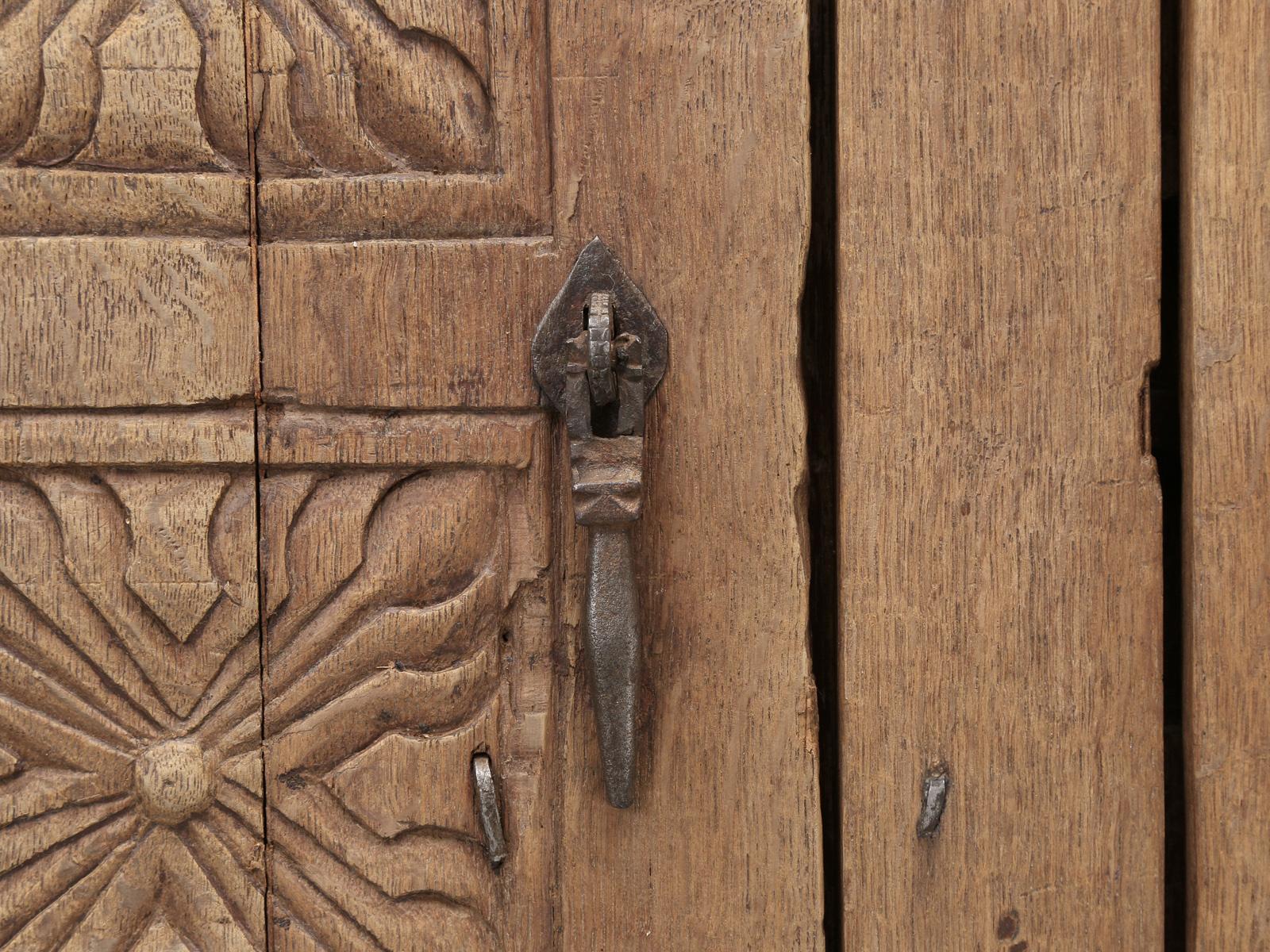 Antique 4-Door Cupboard or Armoire circa 1600's Still Beautiful and Unrestored 2