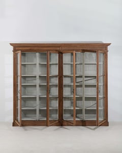 Antique 4-Door Display Vitrine, Wood and Glass, Belgium, 1900-1909
