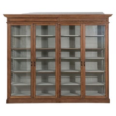 Antique 4-Door Display Vitrine, Wood and Glass, Belgium, 1900-1909
