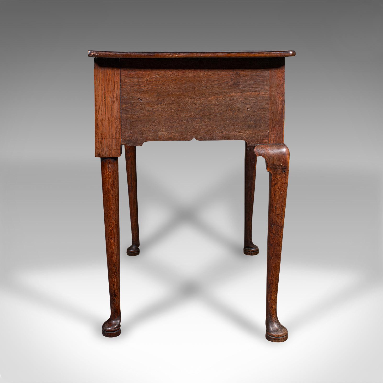 British Antique 4 Drawer Lowboy, English, Oak, Walnut, Correspondence Desk, Georgian