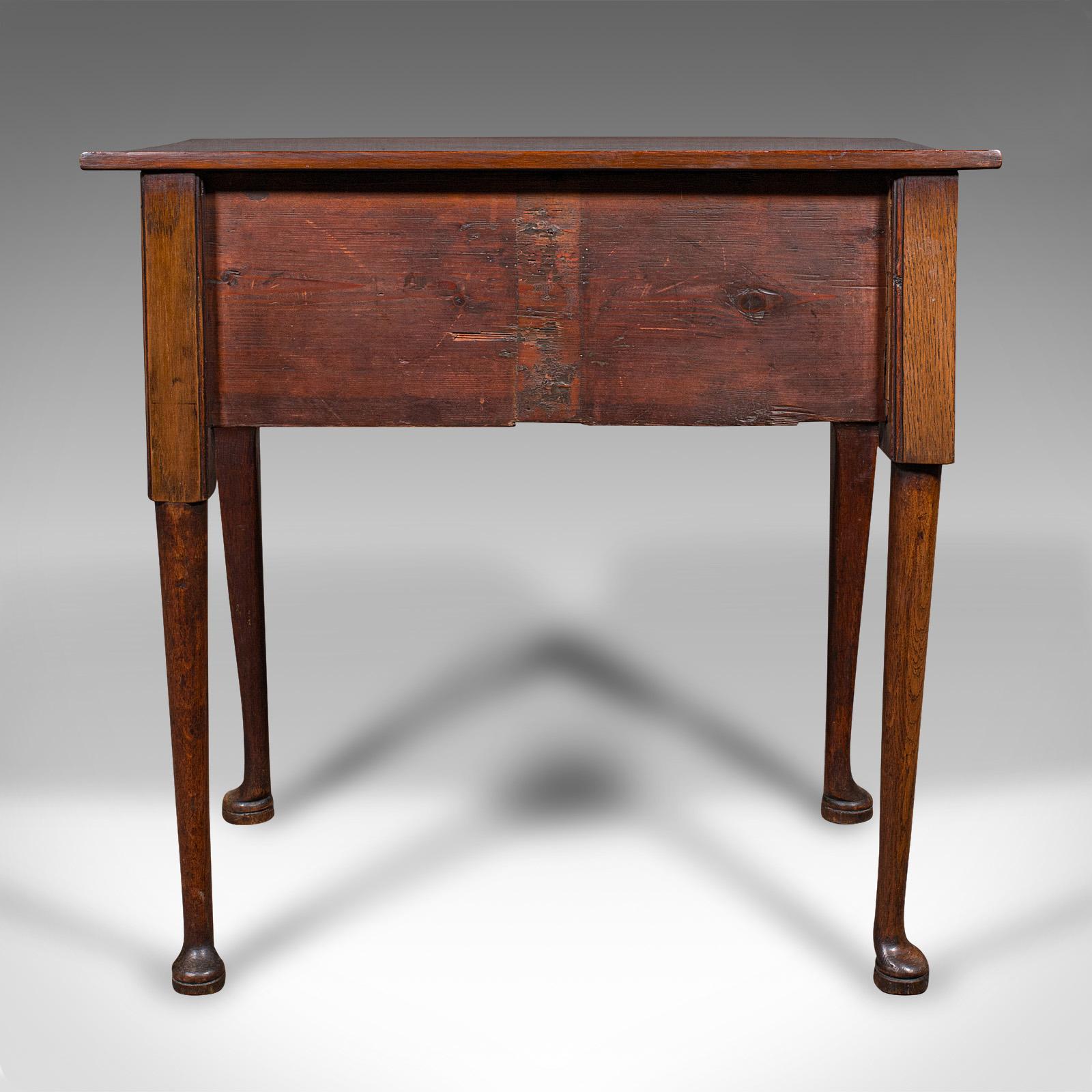 Antique 4 Drawer Lowboy, English, Oak, Walnut, Correspondence Desk, Georgian In Good Condition In Hele, Devon, GB