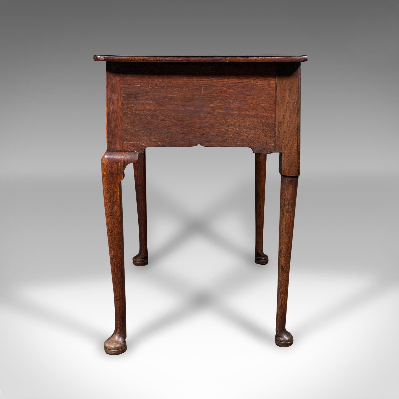 18th Century Antique 4 Drawer Lowboy, English, Oak, Walnut, Correspondence Desk, Georgian