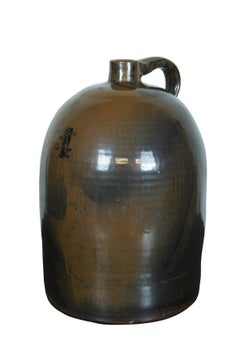 Antique 4 Gallon Brown Beehive Drip Glaze Stoneware Whiskey Jug Jar 16"