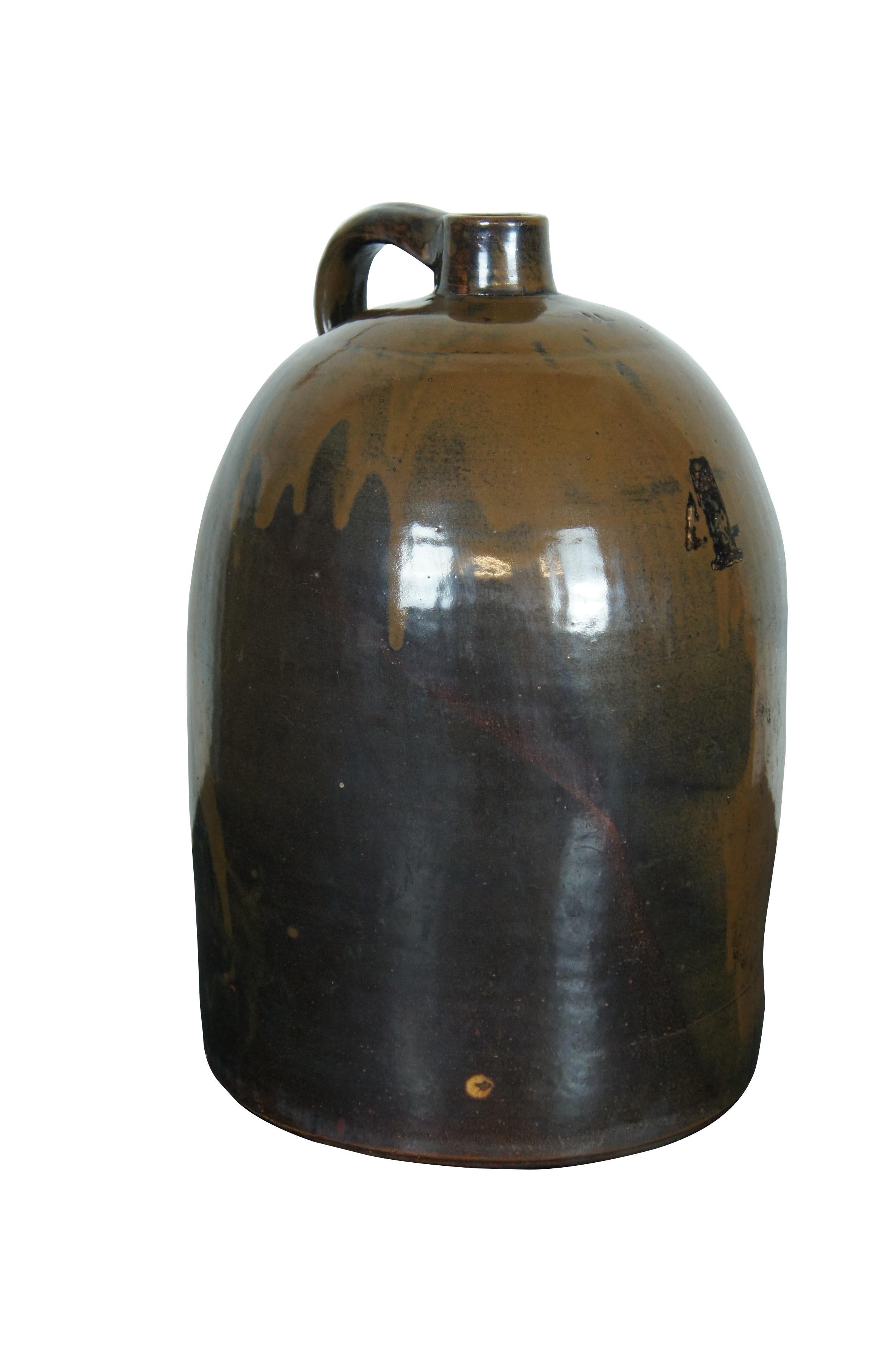 Rustico Antica caraffa per whisky da 4 galloni in gres marrone con smaltatura a goccia Beehive 16