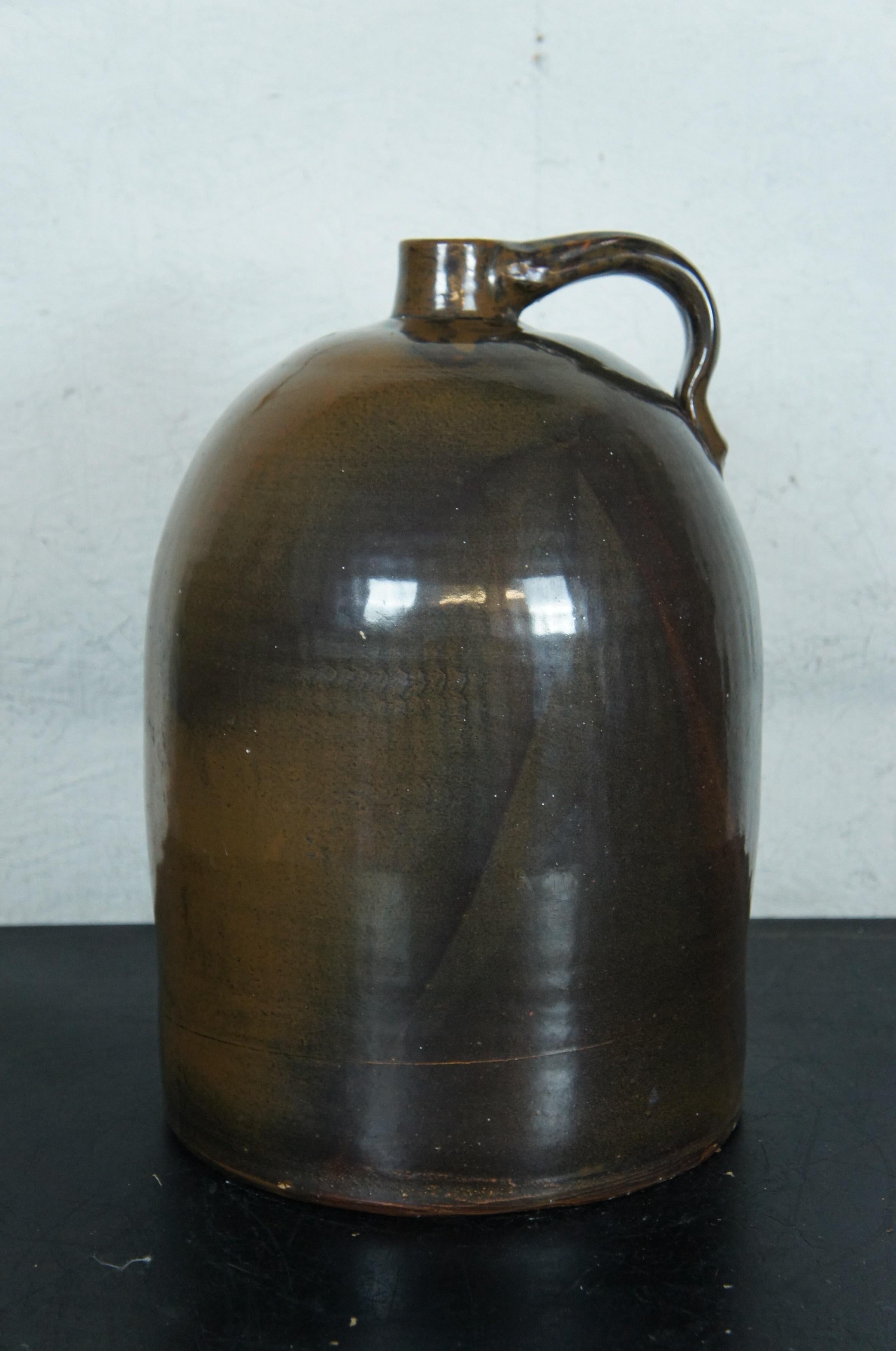 Americano Antica caraffa per whisky da 4 galloni in gres marrone con smaltatura a goccia Beehive 16