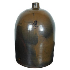 Antique 4 Gallon Brown Beehive Drip Glaze Stoneware Whiskey Jug Jar 16"