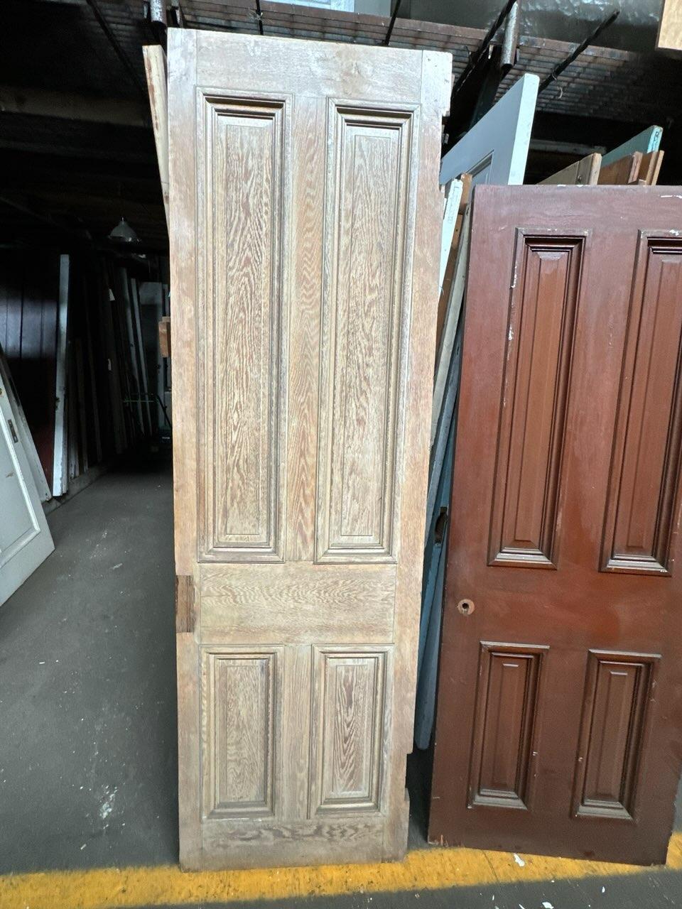 Antike Passage-Tür aus Eichenholz mit 4 Paneelen 89,25 x 27 im Angebot 6