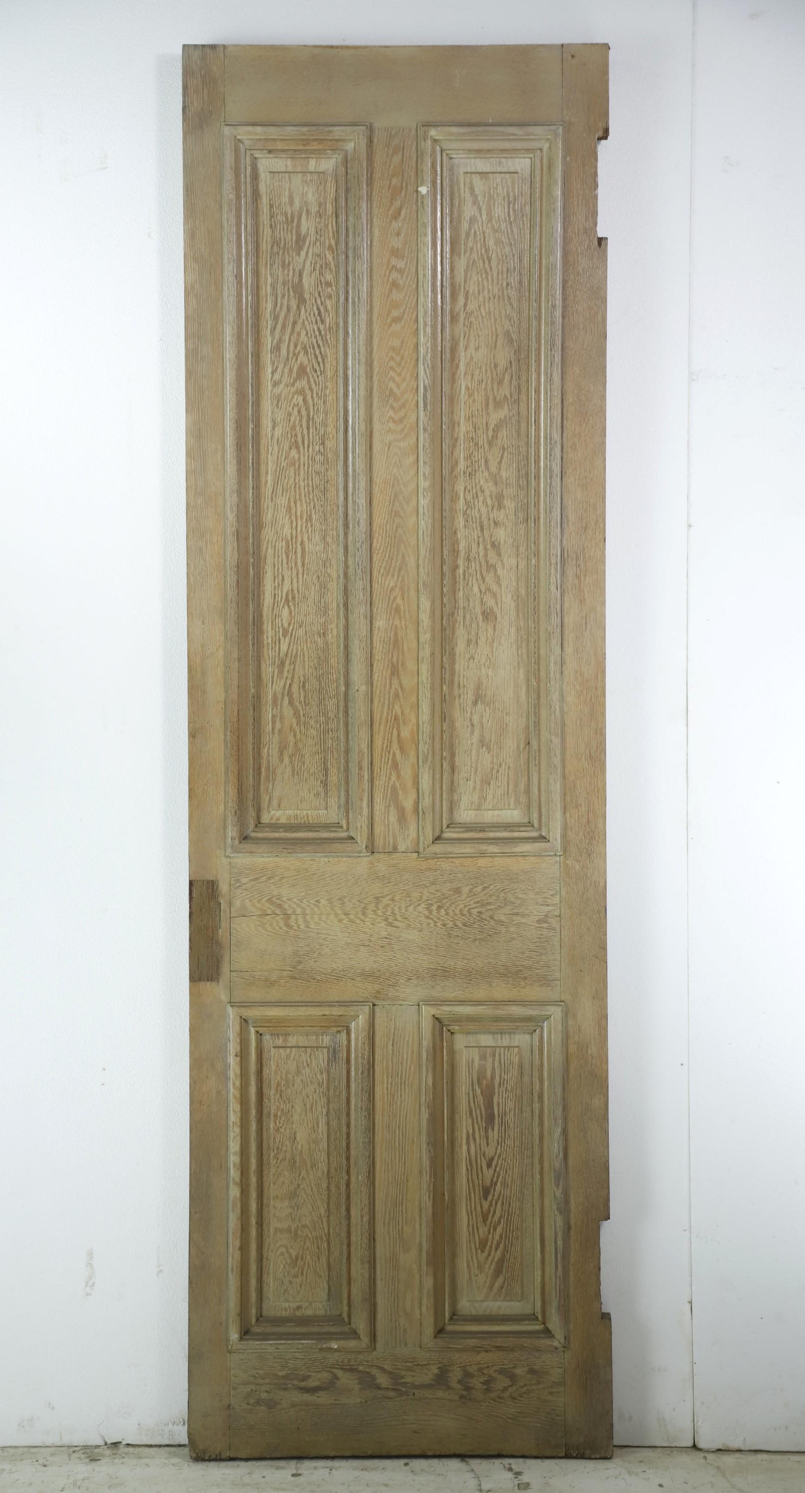 Antique 4 Pane Oak Passage Door 89.25 x 27 For Sale 1