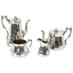 Antique 4 Piece Tea Coffee Service by Elkington, 19th Century