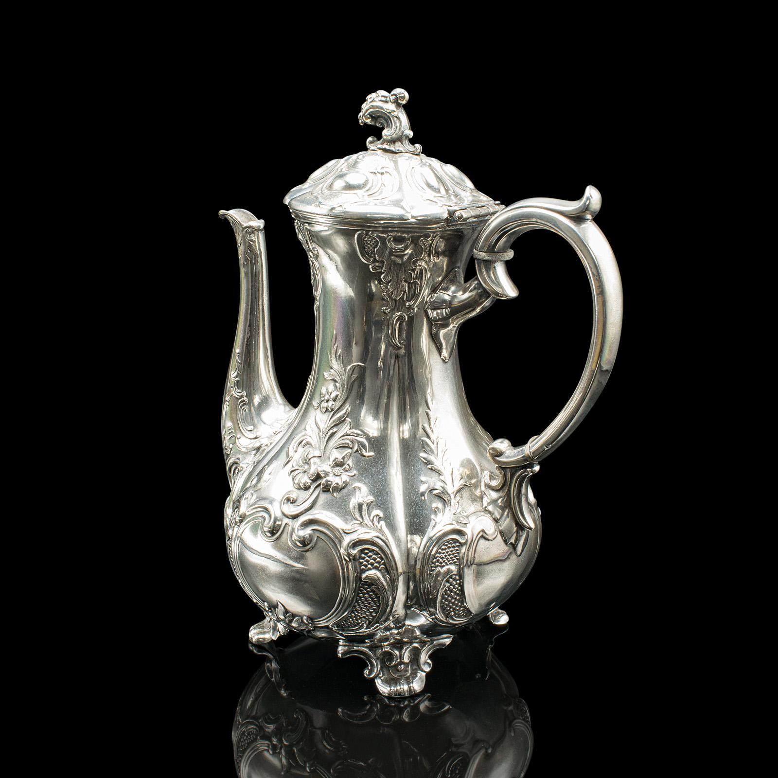 Britannique Service à th�é 4 pièces ancien, anglais, en métal argenté, cafetière, édouardien, 1910 en vente