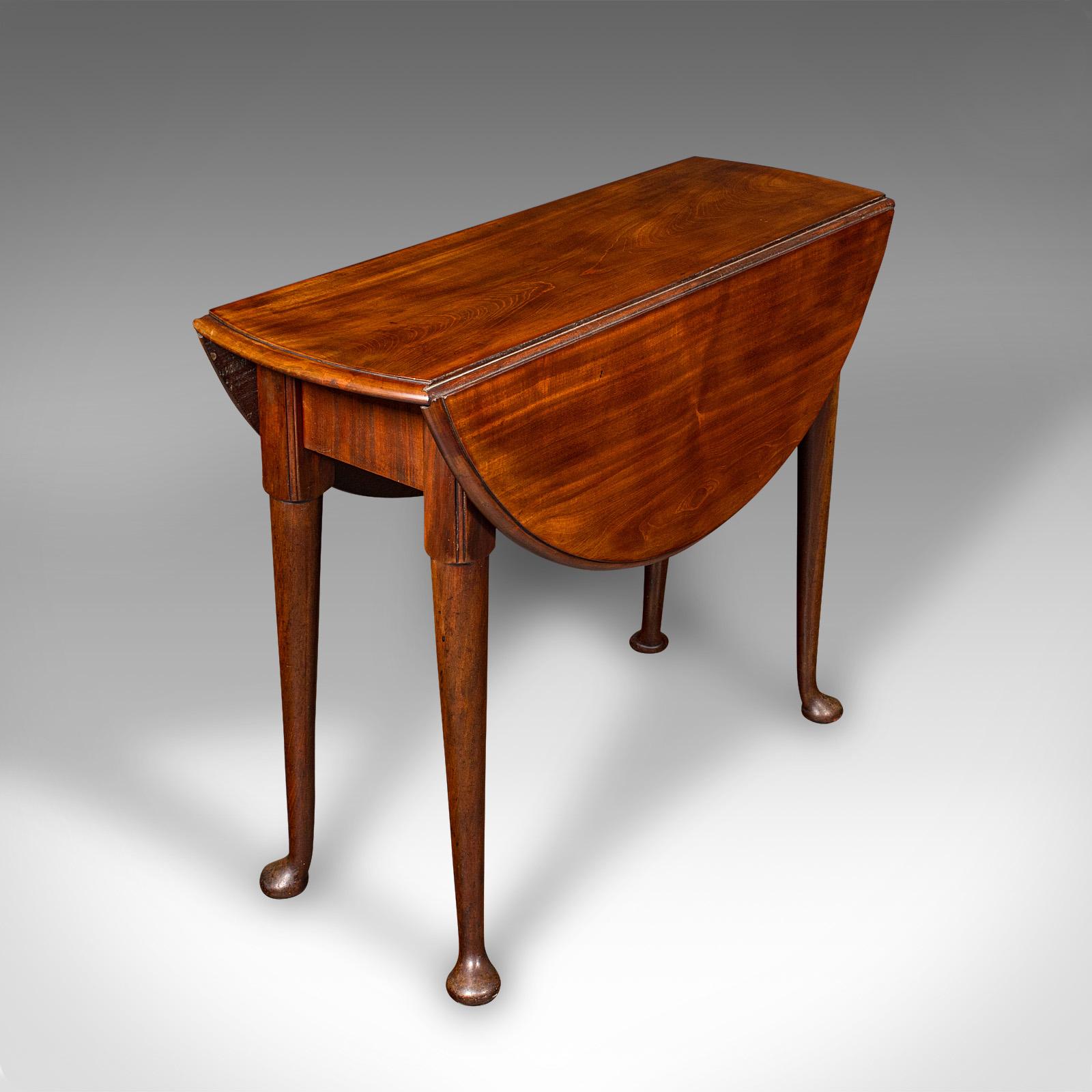 British Antique 4 Seat Drop Leaf Supper Table, English, Extending, Gate Leg, Georgian For Sale