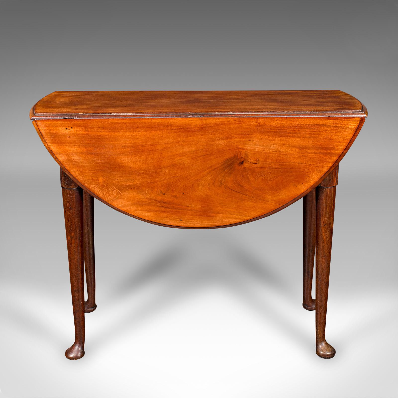 Mid-18th Century Antique 4 Seat Drop Leaf Supper Table, English, Extending, Gate Leg, Georgian For Sale