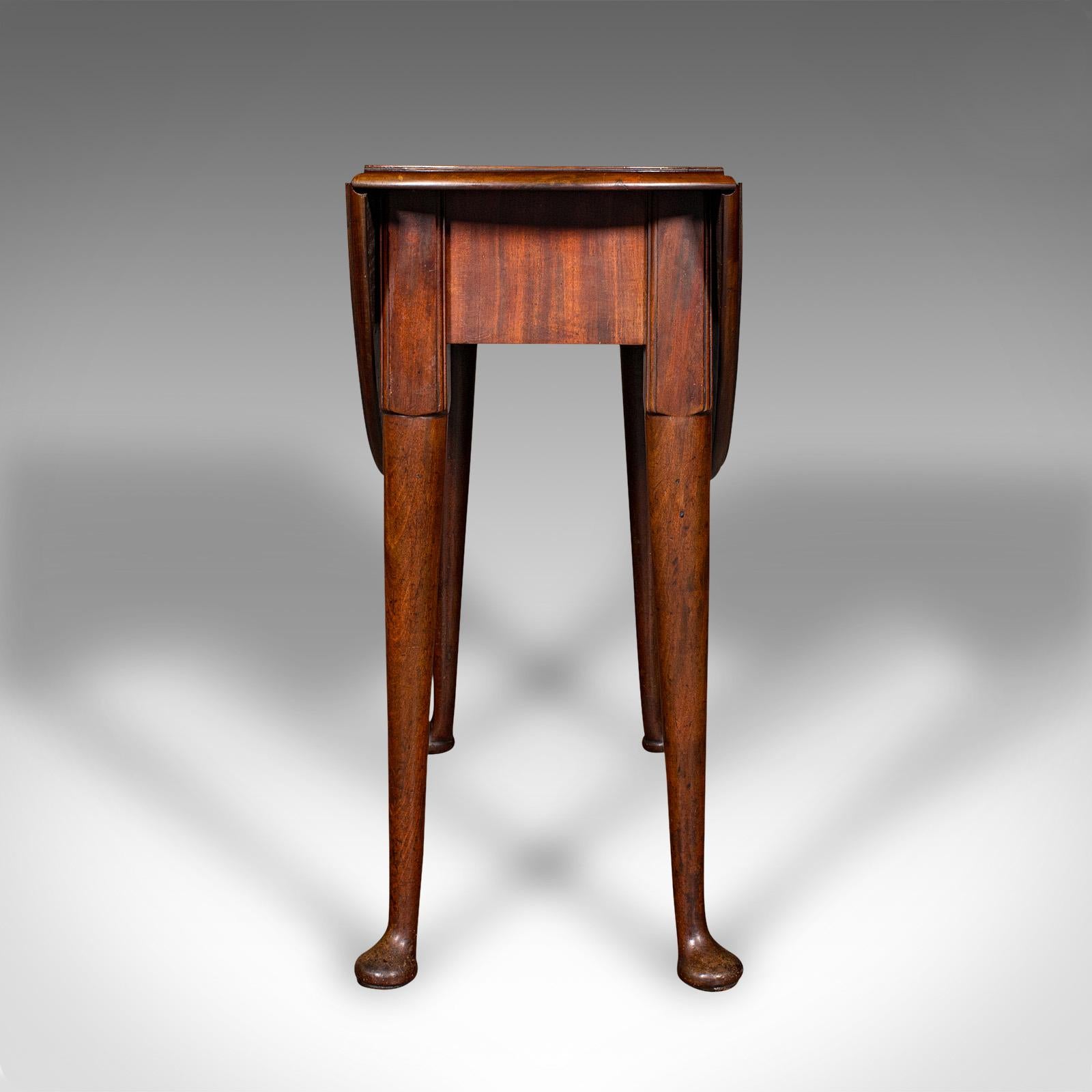 Mahogany Antique 4 Seat Drop Leaf Supper Table, English, Extending, Gate Leg, Georgian For Sale