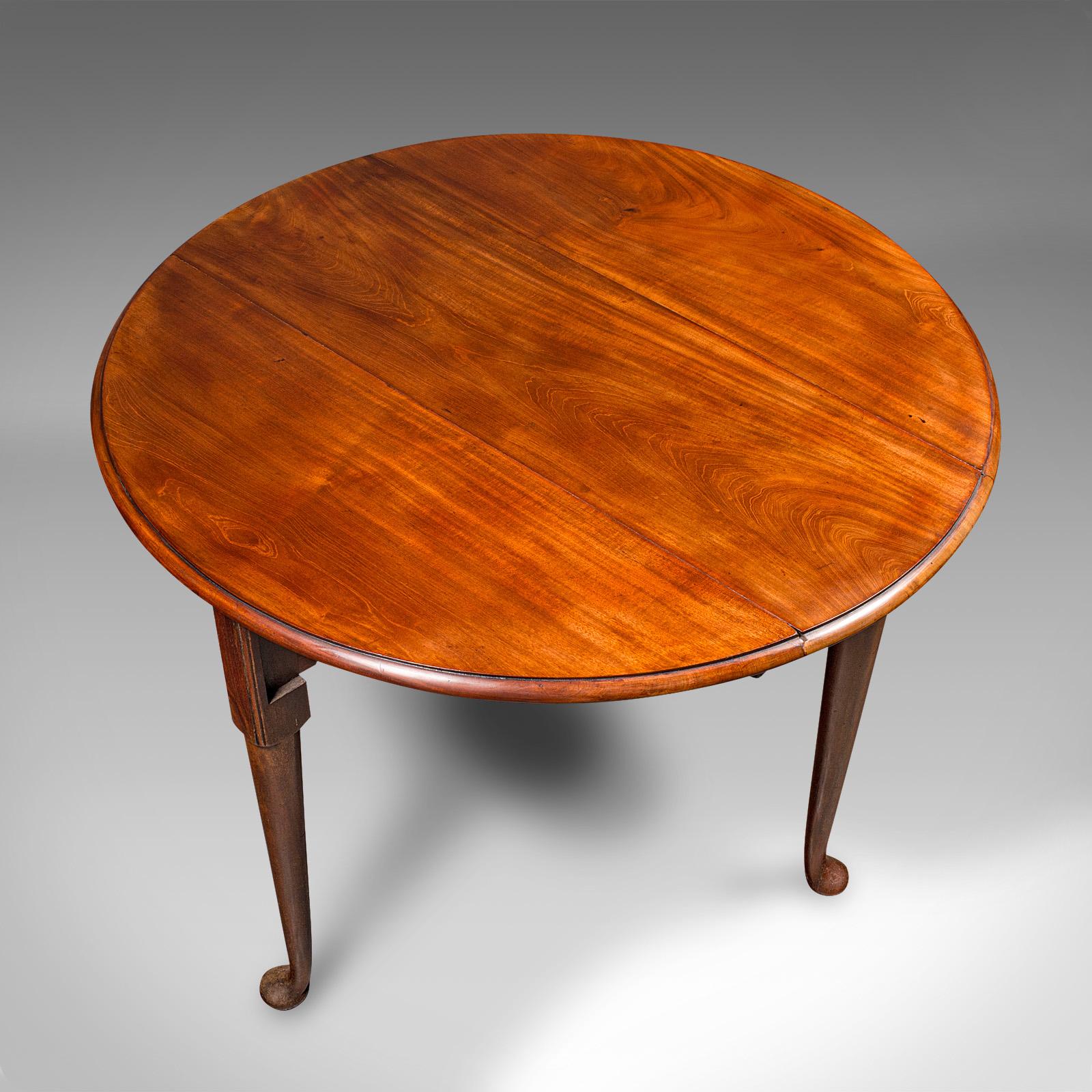 Antique 4 Seat Drop Leaf Supper Table, English, Extending, Gate Leg, Georgian For Sale 3