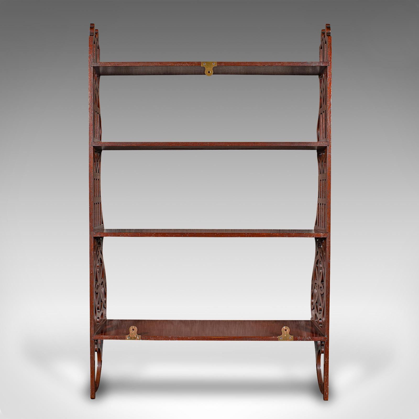 Antique 4-Tier Mounted Whatnot, English, Wall Display Shelves, Edwardian, C.1910 For Sale 2