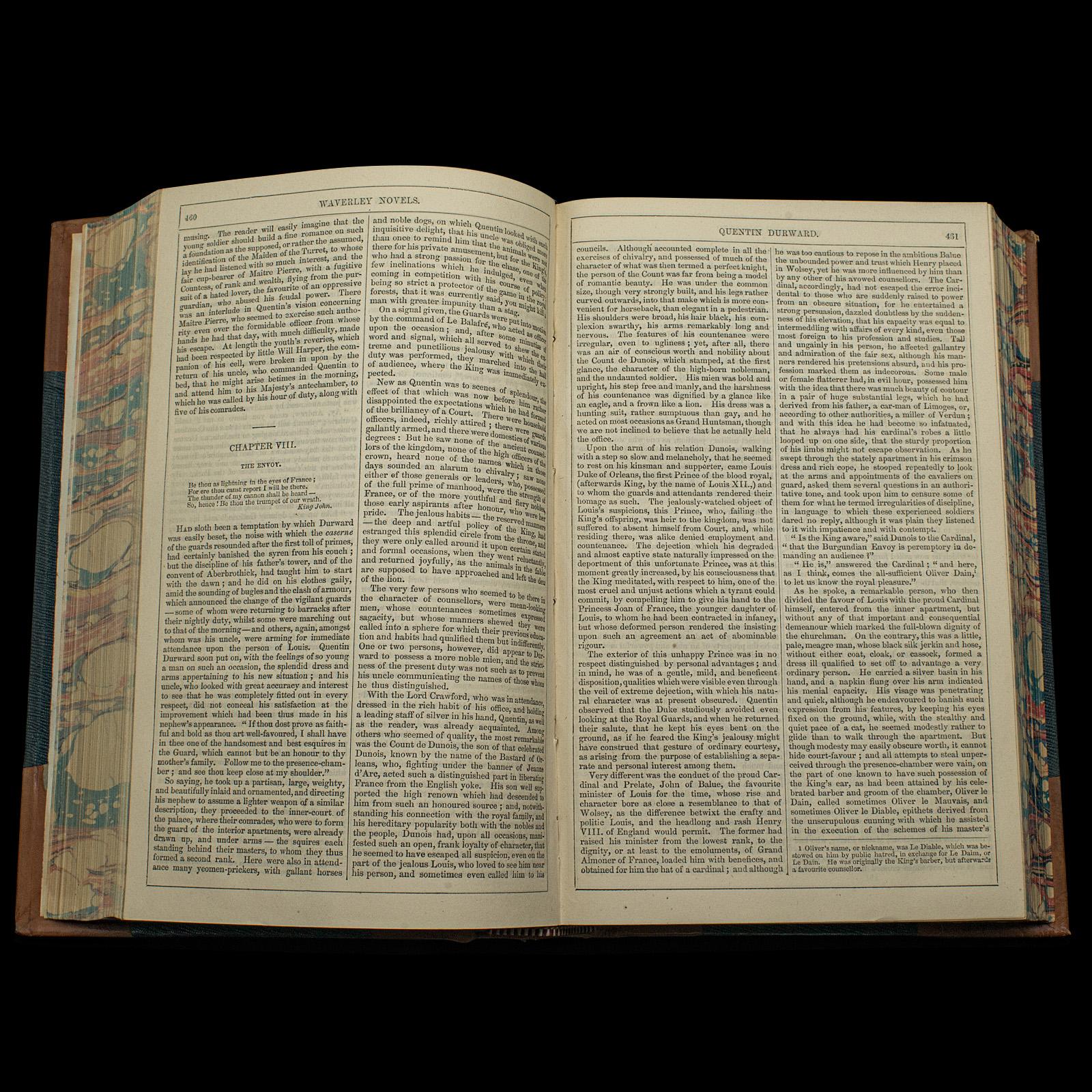 Antique 4 Vols, Waverley Novels, Walter Scott, Scottish, Literary Set, Victorian For Sale 5