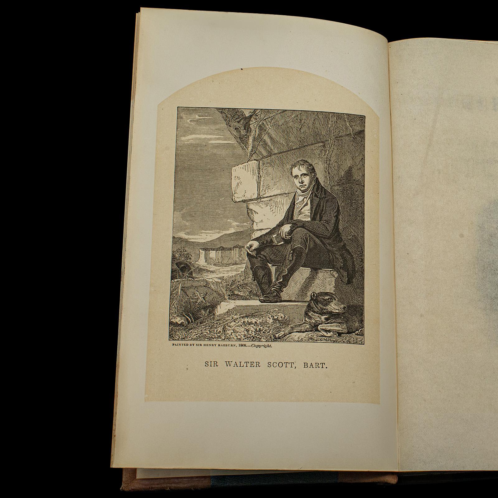 19th Century Antique 4 Vols, Waverley Novels, Walter Scott, Scottish, Literary Set, Victorian For Sale