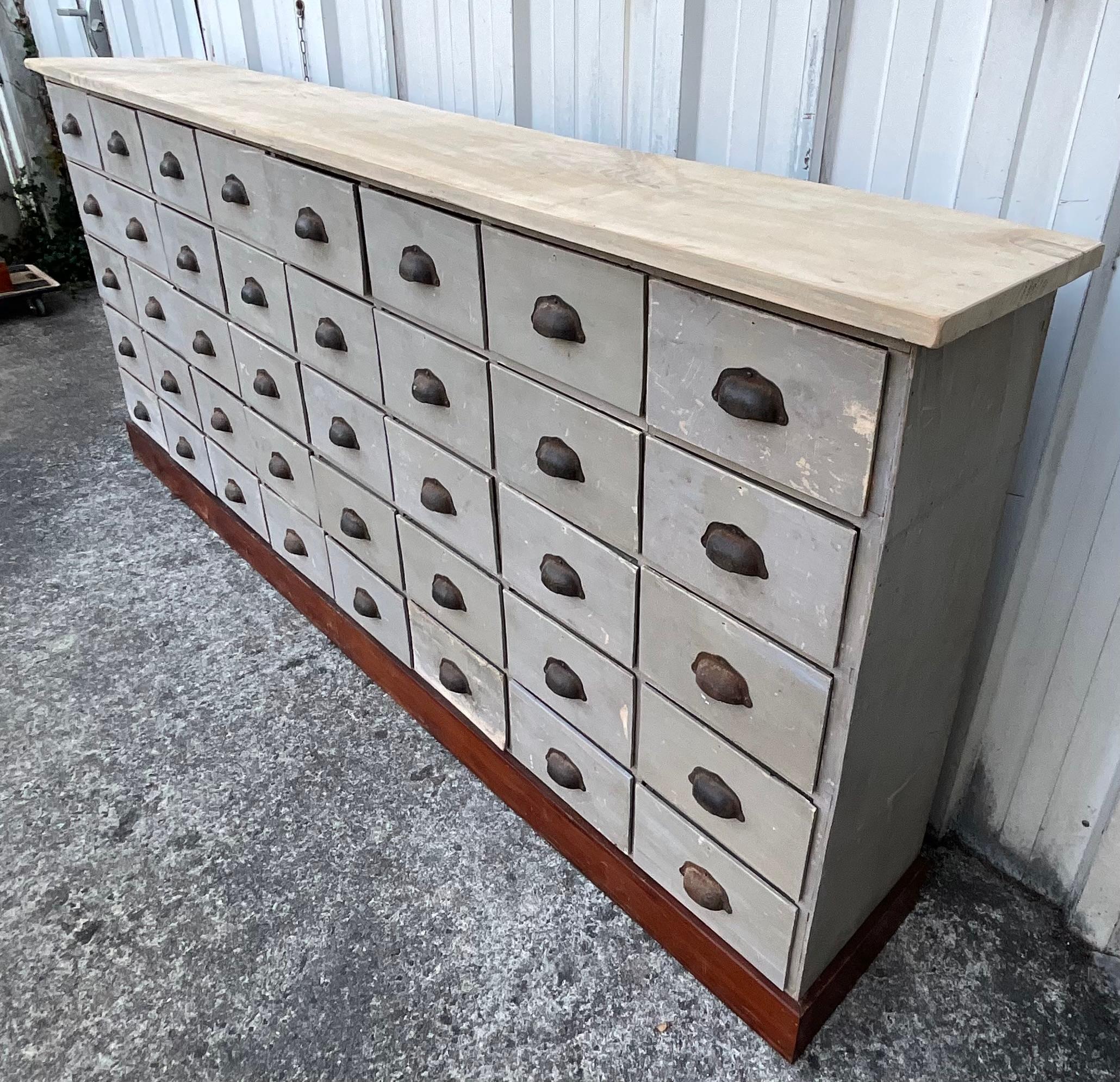 Antique 40-Drawer Apothecary Cabinet – Paris, circa 1920 For Sale 7