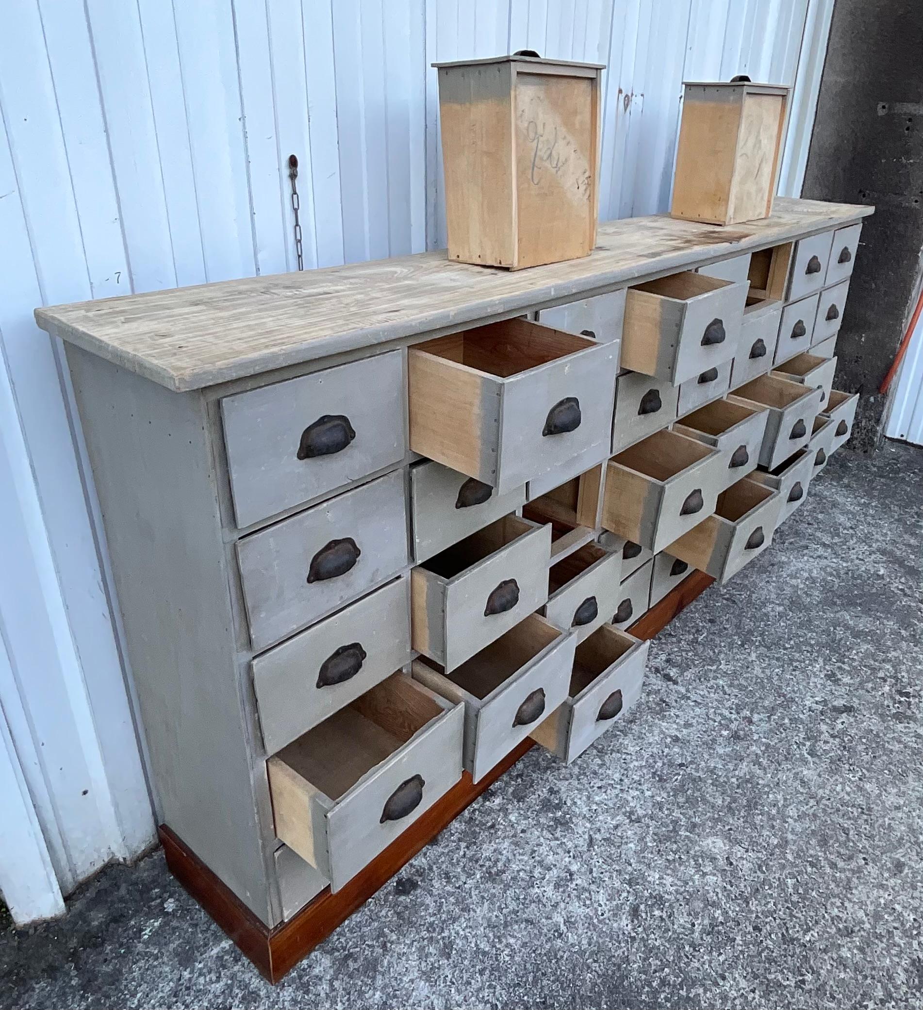 Antique 40-Drawer Apothecary Cabinet – Paris, circa 1920 For Sale 7