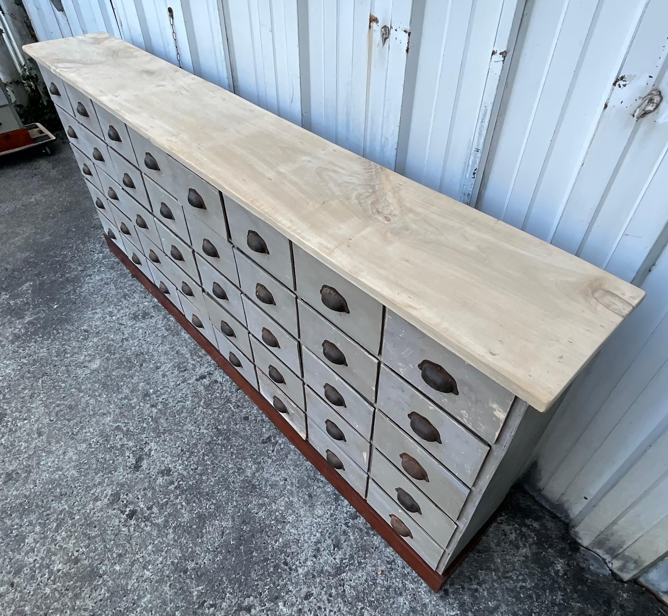 Antique 40-Drawer Apothecary Cabinet – Paris, circa 1920 For Sale 8
