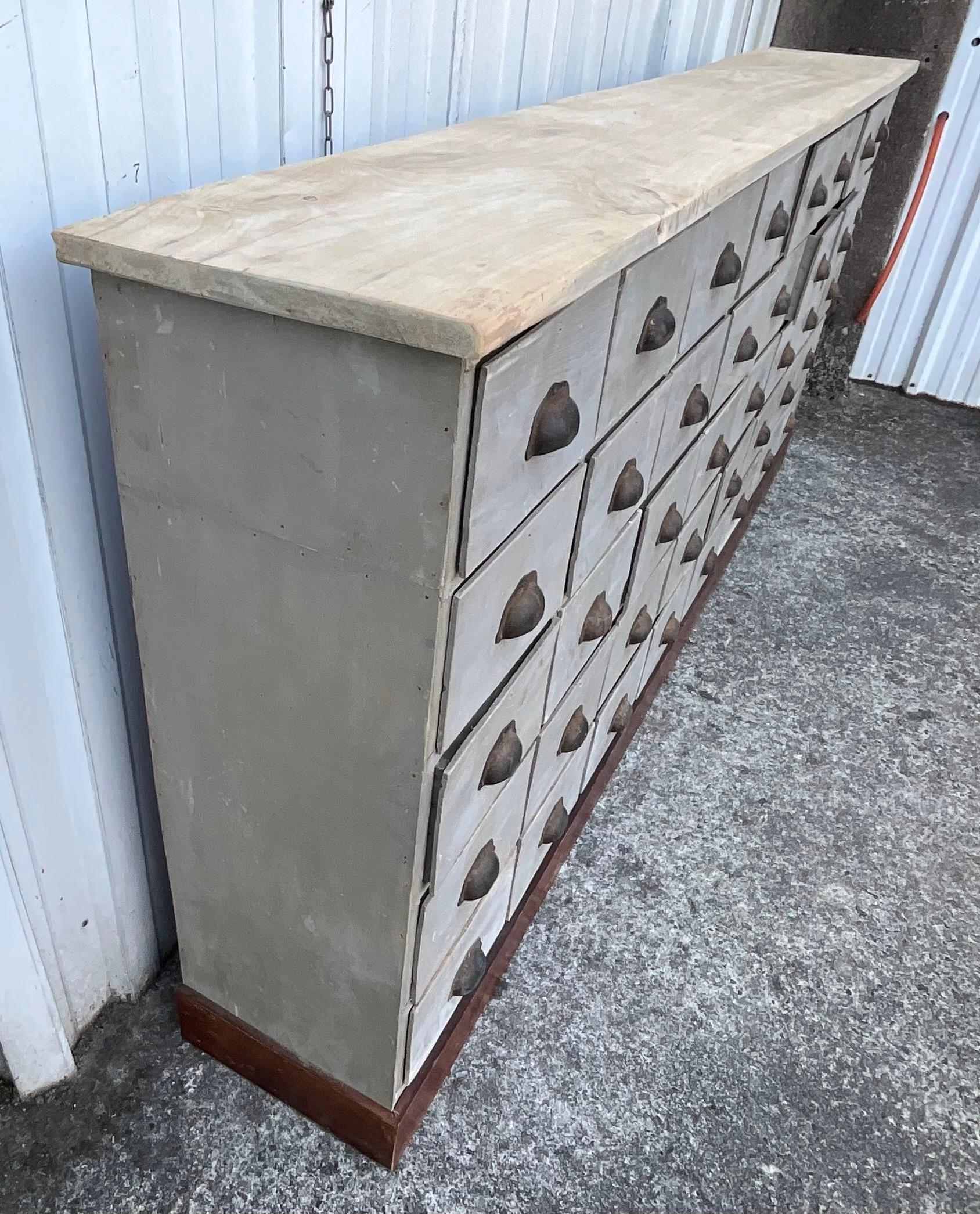Industrial Antique 40-Drawer Apothecary Cabinet – Paris, circa 1920 For Sale