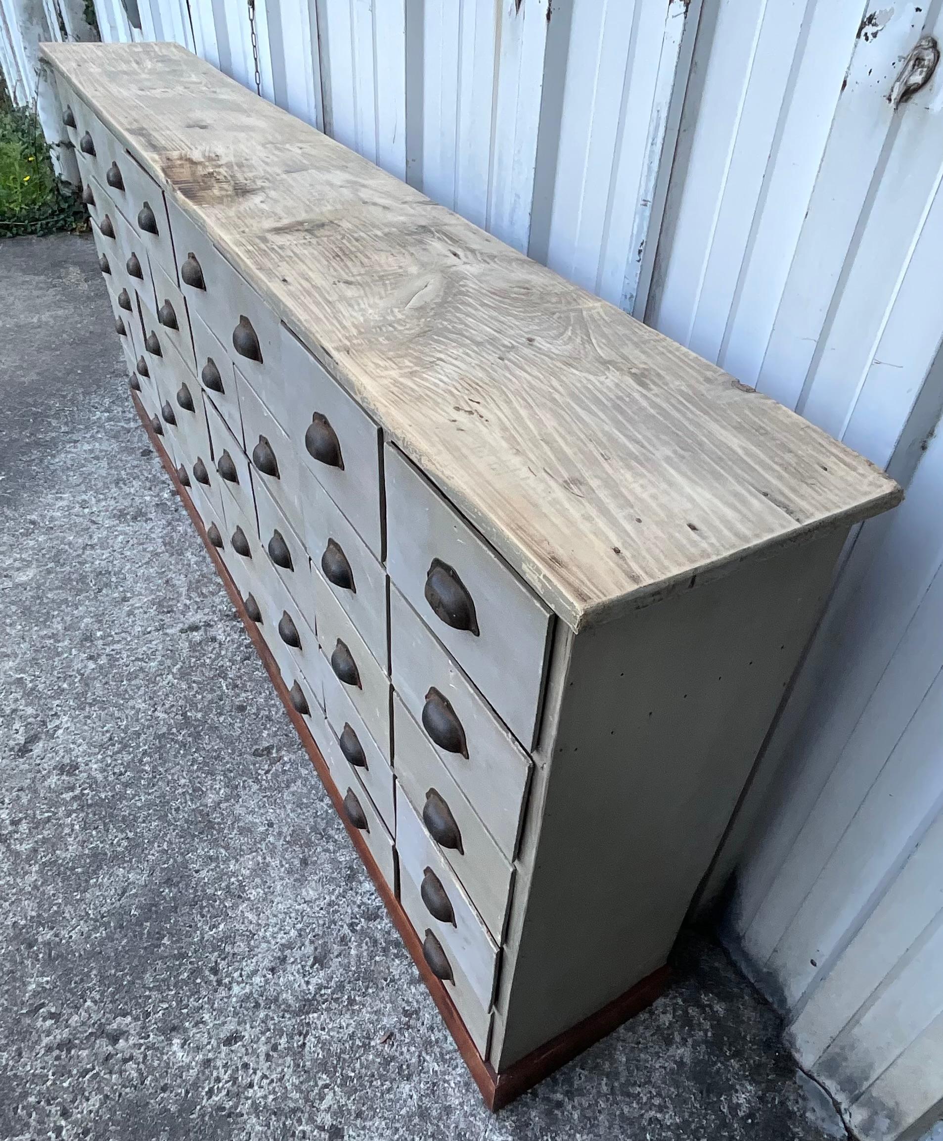 Industrial Antique 40-Drawer Apothecary Cabinet – Paris, circa 1920 For Sale
