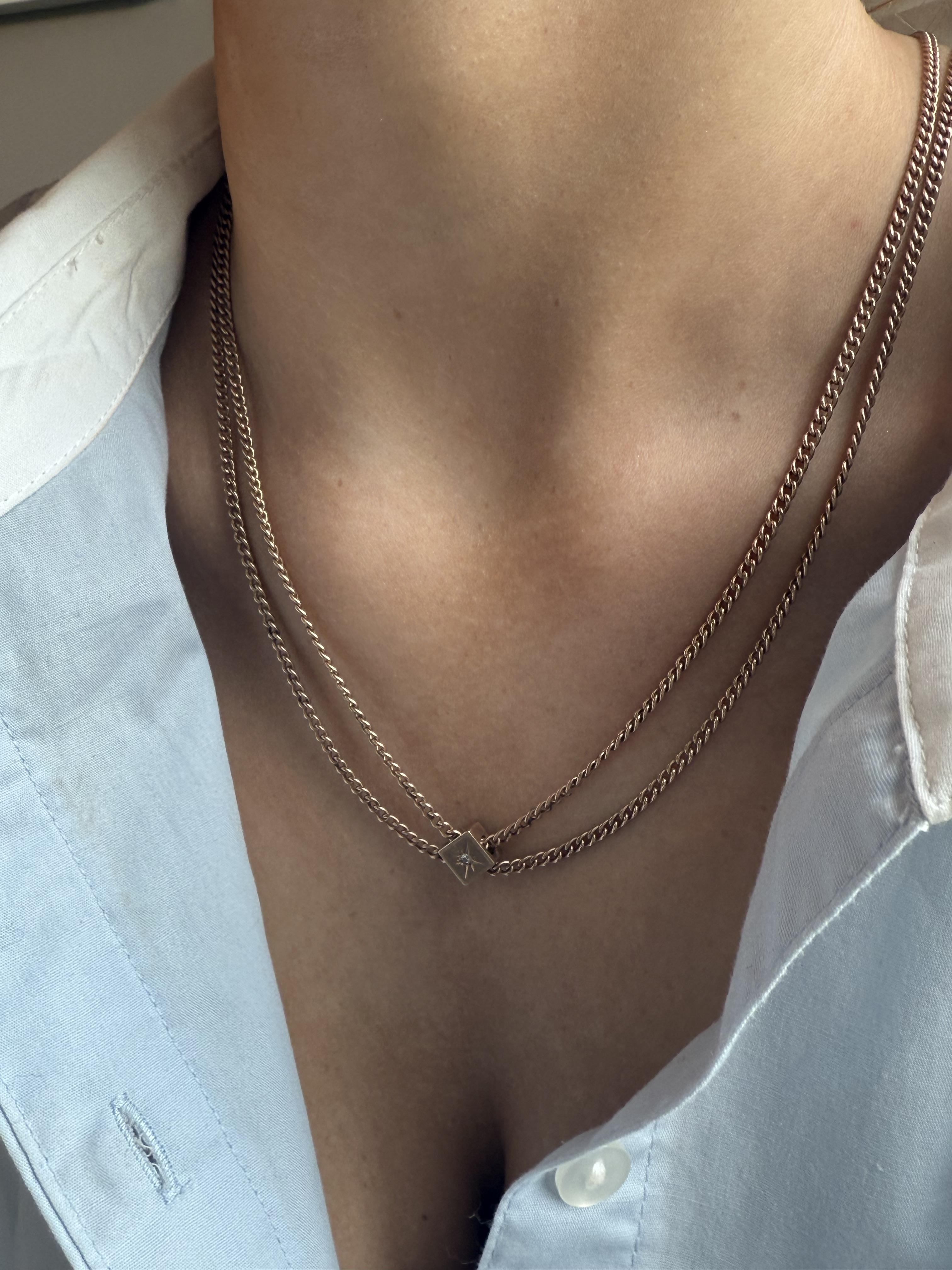 Antike 40 Zoll Slide Kette 10K Rose Gold (Viktorianisch) im Angebot