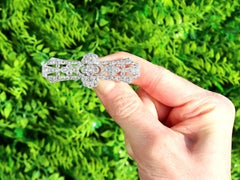 Antique 4.02 Carat Diamond and Platinum Brooch Circa 1930