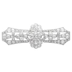 Antique 4.02 Carat Diamond and Platinum Brooch Circa 1930