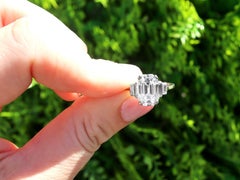 Art Deco 4.02 Carat Diamond and Platinum Solitaire Engagement Ring