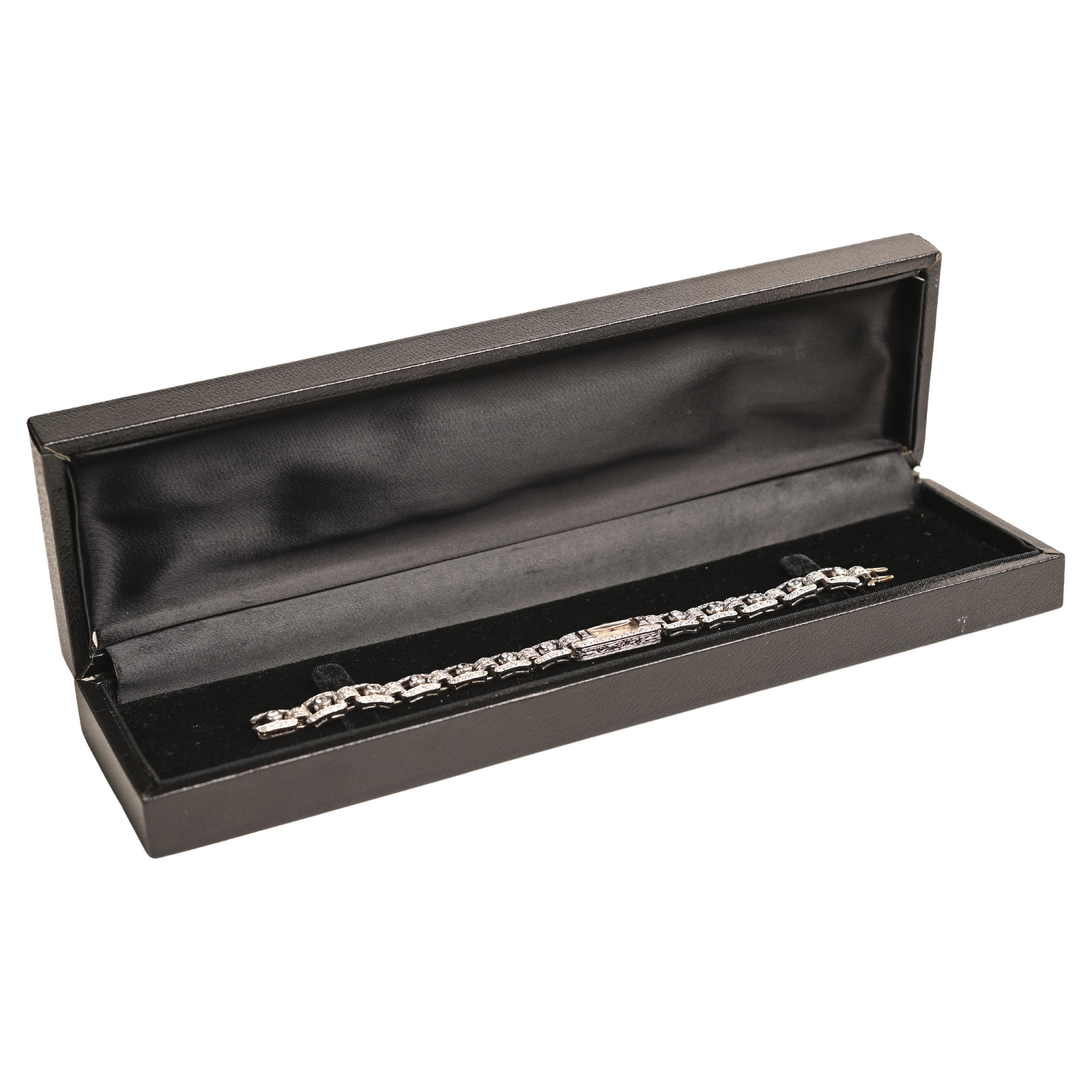 Antique Watch Diamond Bracelet (Approx 4.10-Carats), Platinum, Circa 1920