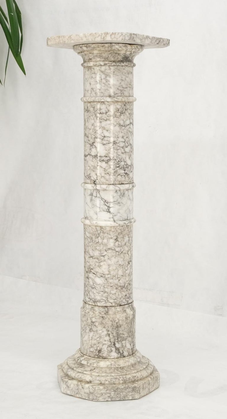 Italian Antique Turned Marble Pedestal Stand For Sale