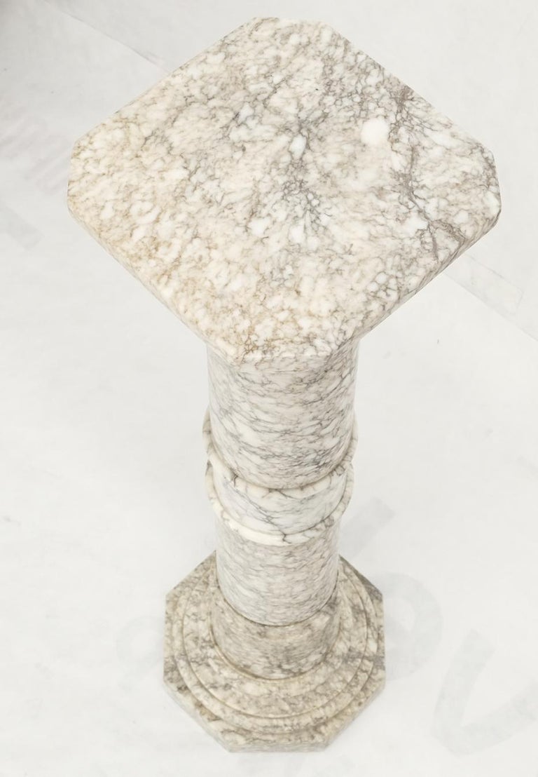Antique Turned Marble Pedestal Stand In Good Condition For Sale In Rockaway, NJ