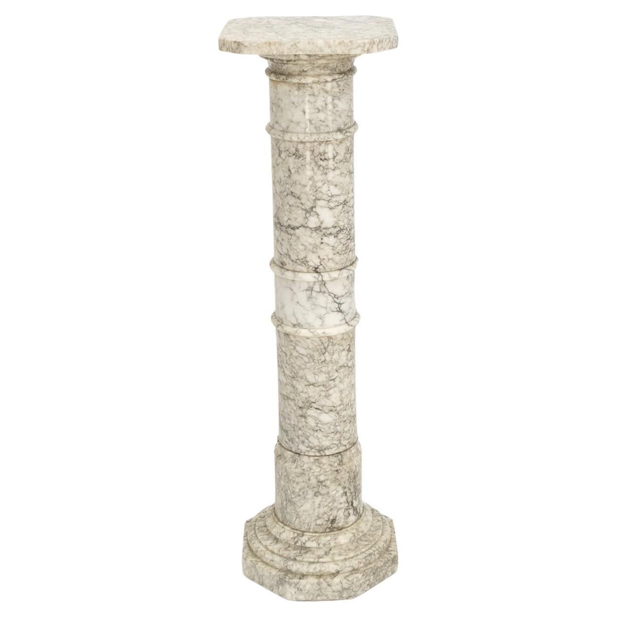 Antique Turned Marble Pedestal Stand
