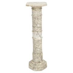 Antique Turned Marble Pedestal Stand