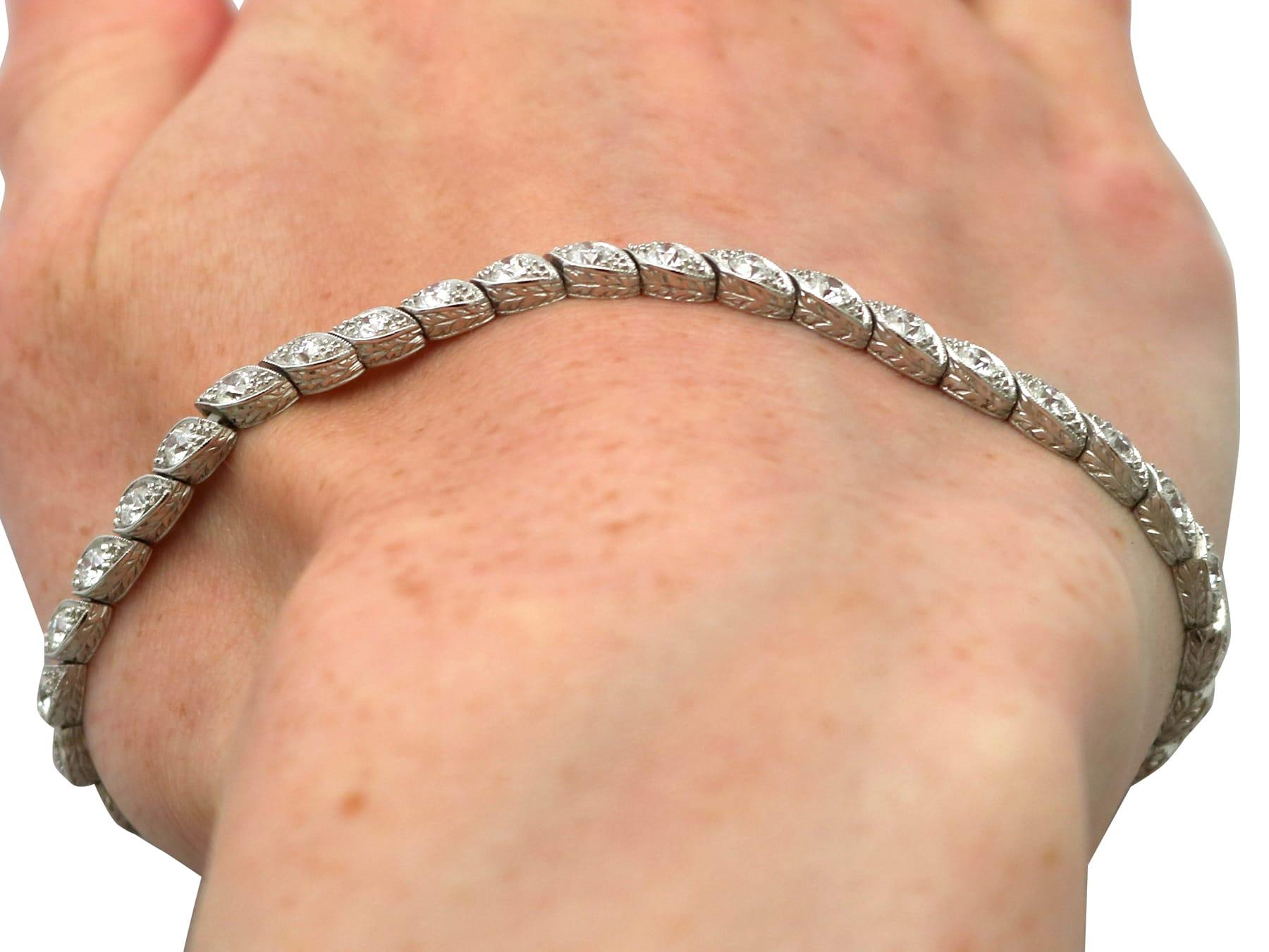 Antique 4.20Ct Diamond and Platinum Bracelet Circa 1915 For Sale 8