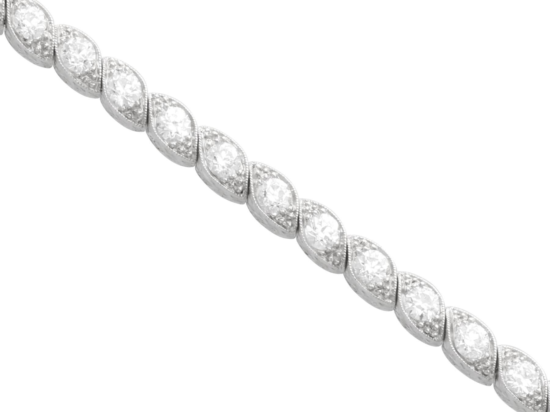 Women's or Men's Antique 4.20Ct Diamond and Platinum Bracelet Circa 1915 For Sale