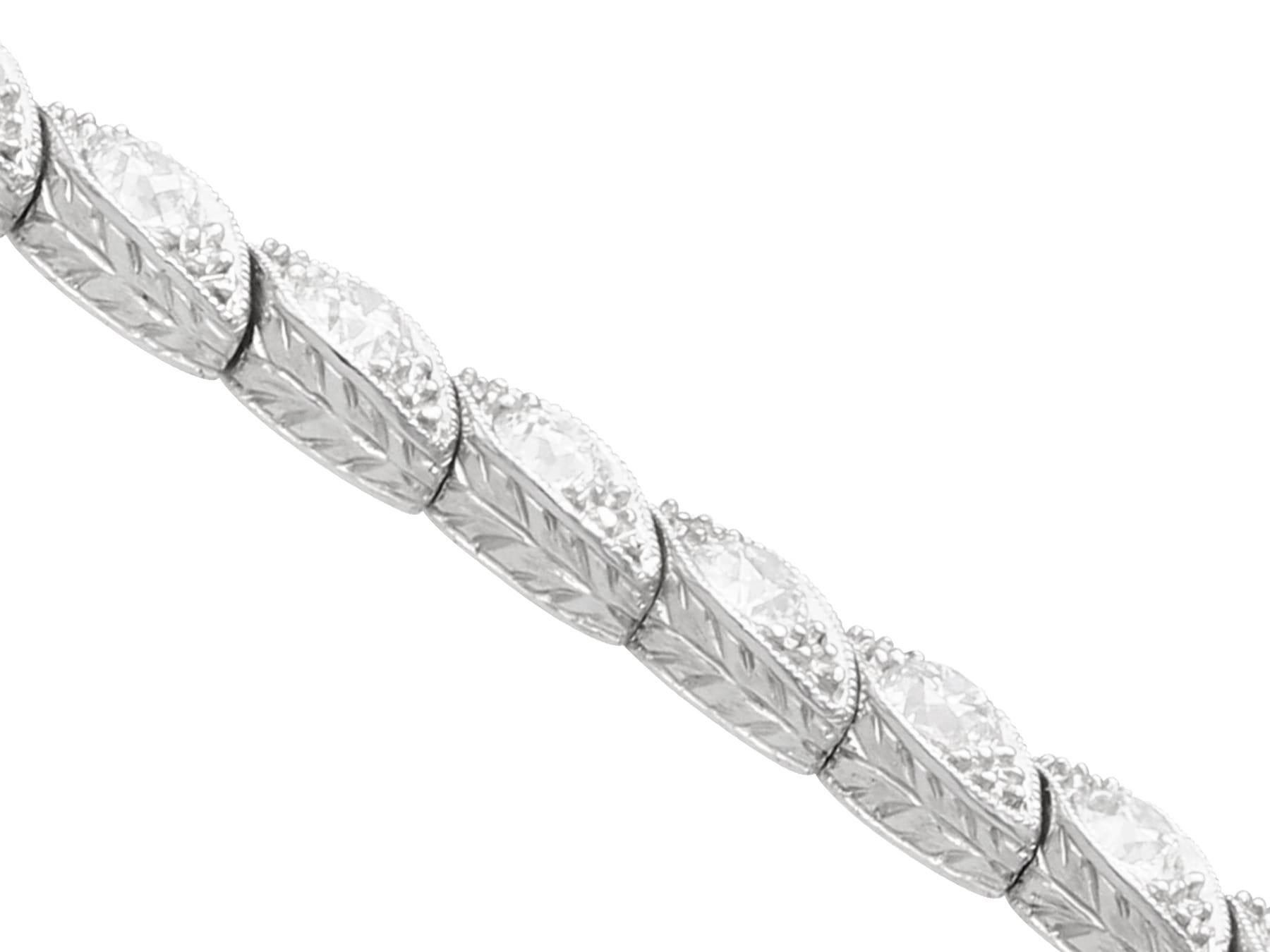 Antique 4.20Ct Diamond and Platinum Bracelet Circa 1915 For Sale 1
