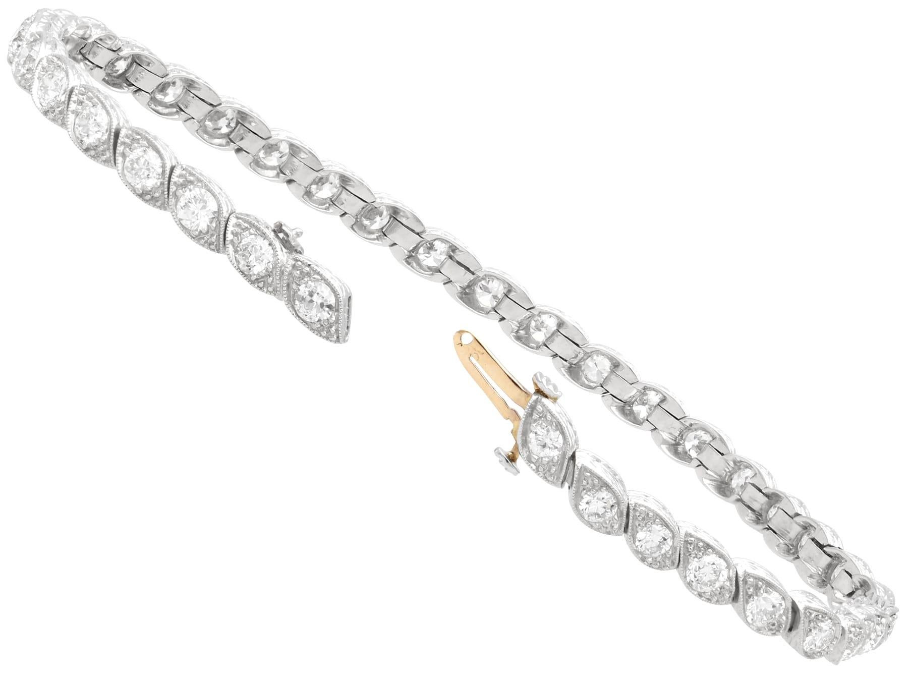 Antique 4.20Ct Diamond and Platinum Bracelet Circa 1915 For Sale 4