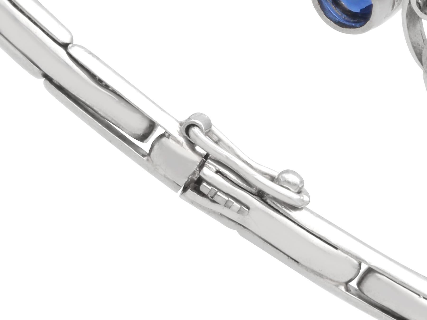 Bracelet en platine avec saphirs de 4,23 carats, diamants de 1,51 carat et perles, c. 1935 en vente 3
