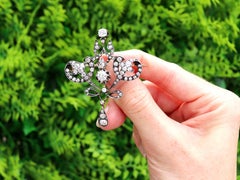 Antique 4.27 Carat Diamond and 15k Yellow Gold Pendant /Brooch Circa 1910