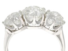 Antique 4.30 Carat Diamond and Platinum Trilogy Ring, circa 1910