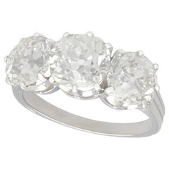 Antique 4.30 Carat Diamond and Platinum Trilogy Ring, circa 1910