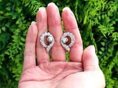 Antique 4.35 Carat Diamond and Platinum Earrings Circa 1935