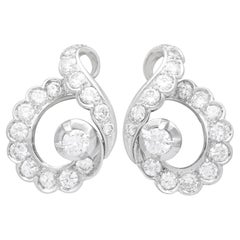 Boucles d'oreilles anciennes en platine et diamants de 4,35 carats, c. 1935
