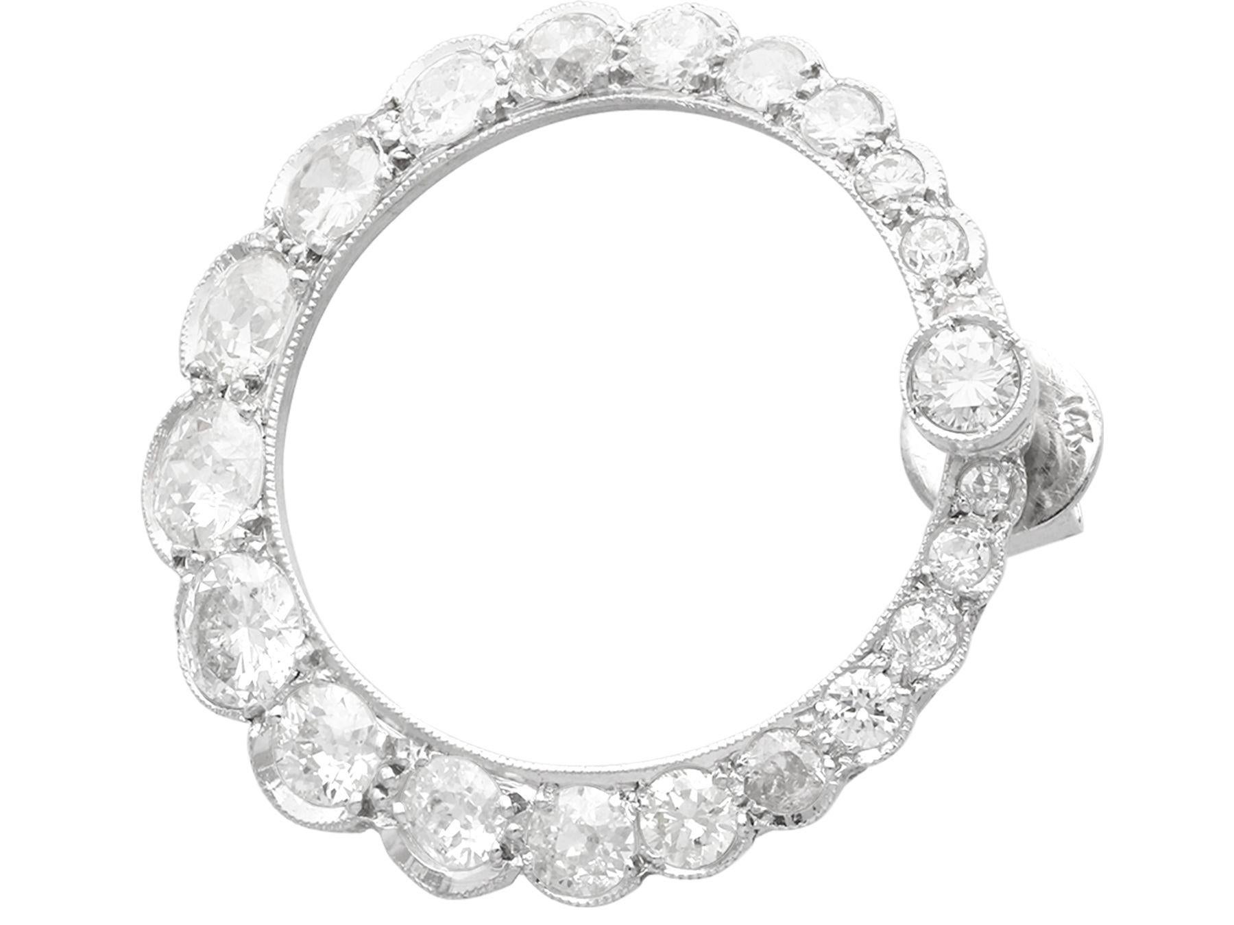 Round Cut Antique 4.41 Carat Diamond Hoop Earrings For Sale