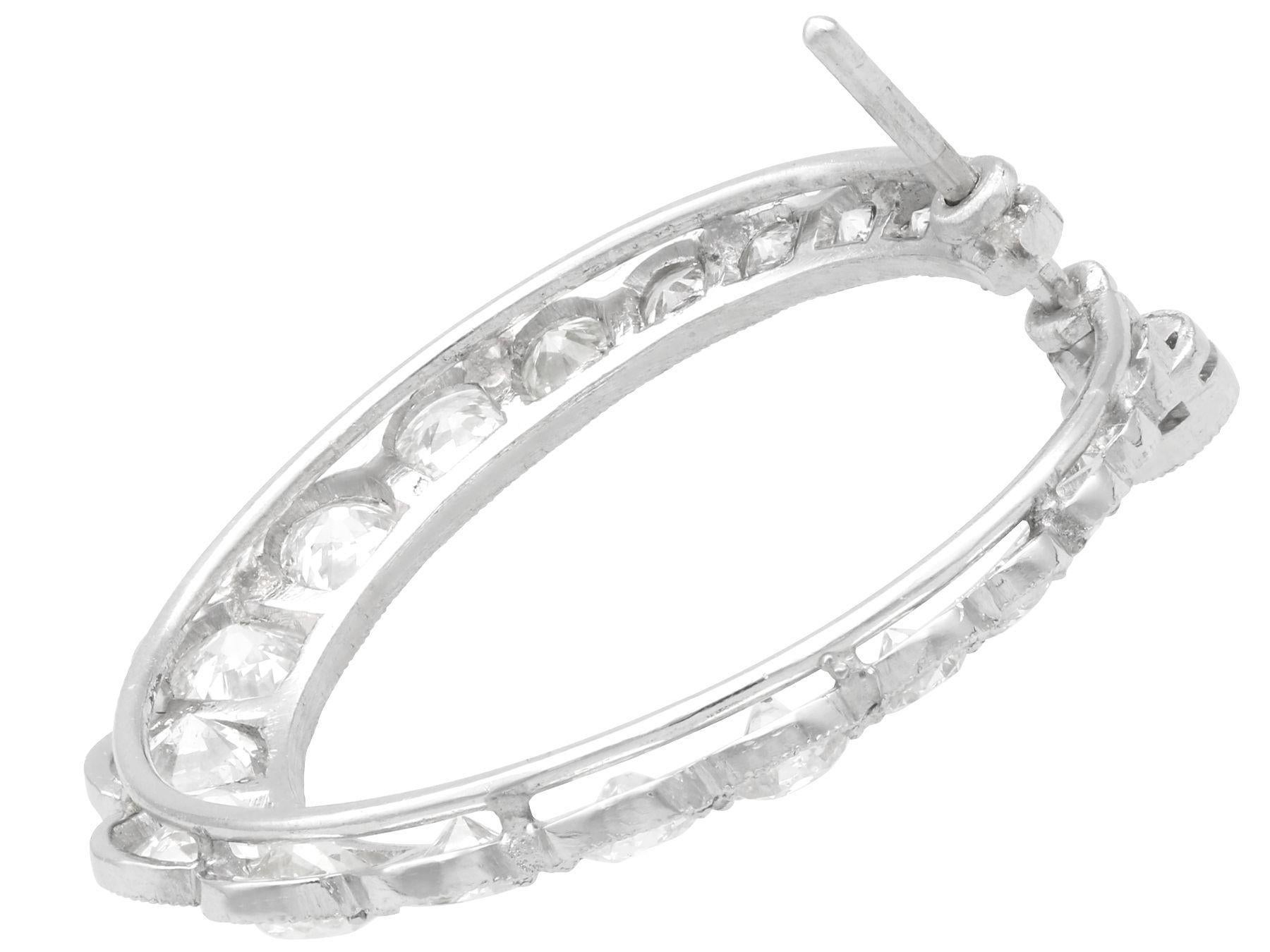 Round Cut Antique 4.41 Carat Diamond Hoop Earrings For Sale